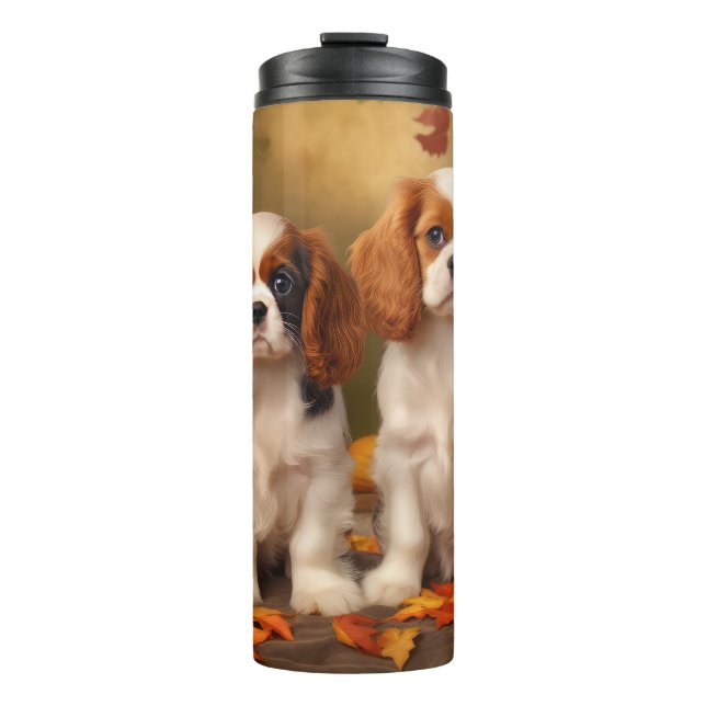 Bouteilles Isothermes Cavalier King Charles Spaniel Chiot Citrouille d'a (Devant)