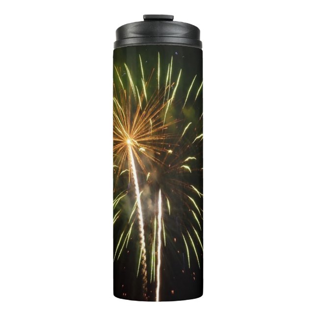 Bouteilles Isothermes Célébration de vacances de feux d'artifice verts e (Devant)