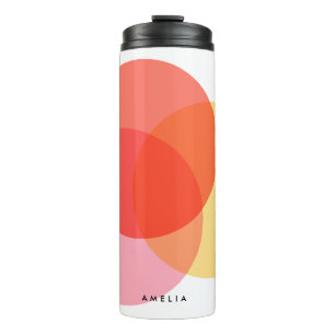 Bouteilles Isothermes Cercles Abstraits modernes Rouge Jaune Rose Minima