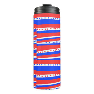 Bouteilles Isothermes Cercles Rayures Chili Rouge Blanc Bleu