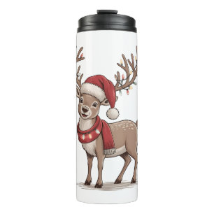 Bouteilles Isothermes Cerf Animal Noël Cerf Chapeau de Père Noël Xmas