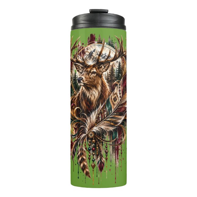 Bouteilles Isothermes Cerf Boho, Rêvant de Cerf (Devant)