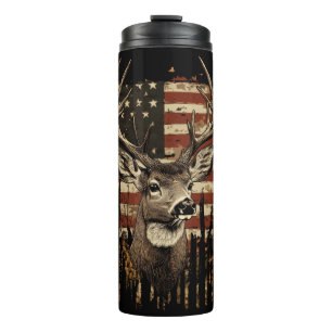 Bouteilles Isothermes Cerf, Saison de Buck Drapeau USA