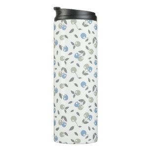 Bouteilles Isothermes Cerises de plage Boho - motif de fruits bleu sauge
