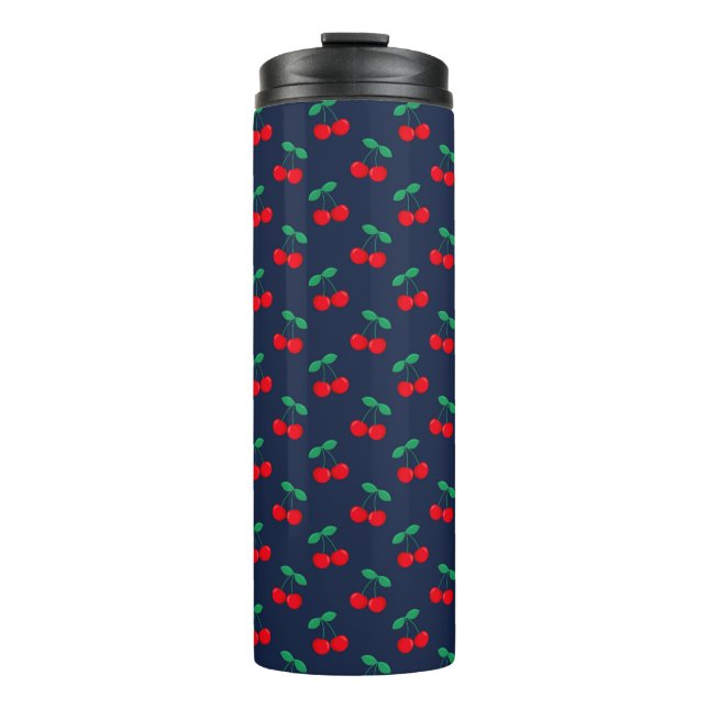 Bouteilles Isothermes Cerises Rouges Mignonnes Été Navy & Rouge (Devant)
