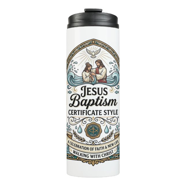 Bouteilles Isothermes Certificat de baptême de Jésus Style Certificat de (Devant)