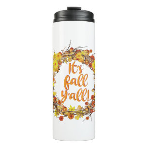Bouteilles Isothermes C'est automne Y'all Orange Feuilles d'automne