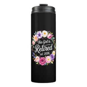 Bouteilles Isothermes Cette fille est retraitée 2026 Floral Retiret