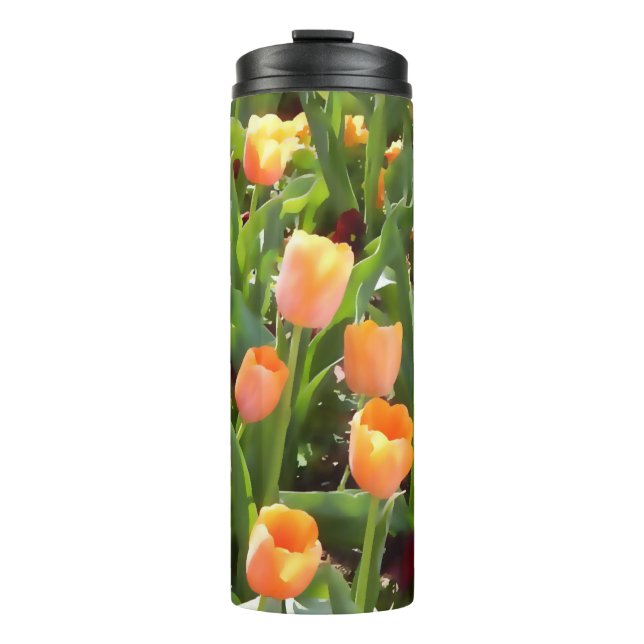 Bouteilles Isothermes Champ de tulipes orange (Devant)