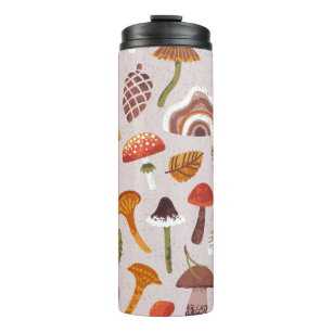 Bouteilles Isothermes Champignons d'automne, feuille : répétition vintag