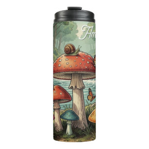Bouteilles Isothermes Champignons Personnalisés Cottagecore Fantaisistes