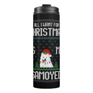 Bouteilles Isothermes Chandail de Noël moche de chien Samoyé