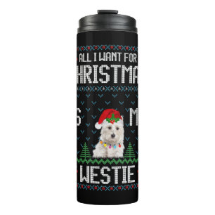 Bouteilles Isothermes Chandail de Noël moche de chien Westie