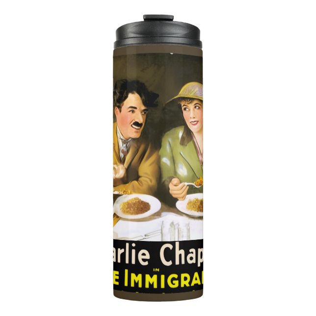 Bouteilles Isothermes Charlie Chaplin/Le Tumbler Thermal Des Immigrants (Devant)
