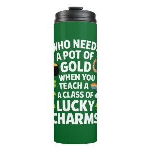 Bouteilles Isothermes Charme de professeur chanceux St Patricks Trèfle I