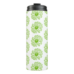 Bouteilles Isothermes Chartreuse Green Daisy Print, Hippie Flower Print