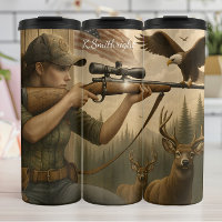 Chasseur avec fusil et cerf