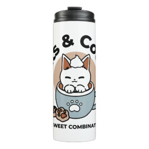 Bouteilles Isothermes Chat adorable en Mug Conception de vacances - Chat
