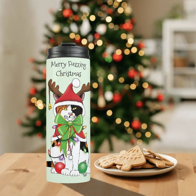 Bouteilles Isothermes Chat Calico de Noël amusant (Créateur téléchargé)