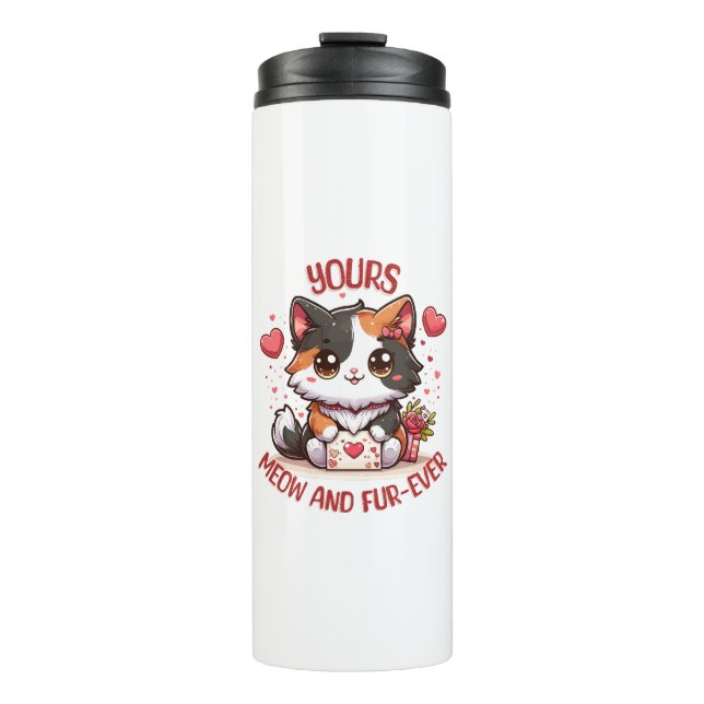 Bouteilles Isothermes Chat calicot adorable pour la Saint-Valentin  (Devant)