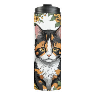 Bouteilles Isothermes Chat calicot du Maryland et fleurs de Susan aux ye