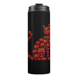 Bouteilles Isothermes Chat Citrouille Jack-o'-lantern Halloween Hommes F
