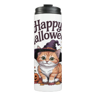Bouteilles Isothermes Chat Citrouille Joyeux Halloween