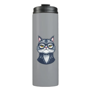 Bouteilles Isothermes "Chat Cool avec lunettes à tambour thermique"