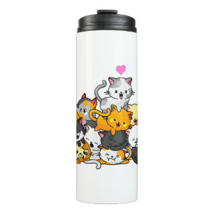Bouteilles Isothermes Chat Cute Kitty Pile Chats Anime Kawaii Neko Cadea