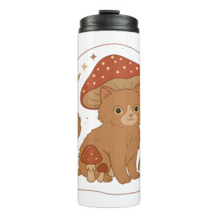 Bouteilles Isothermes Chat de champignon Cottagecore avec chapeau – G vi