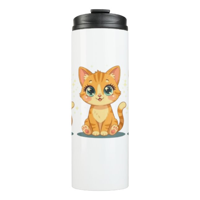Bouteilles Isothermes **Chat de dessin animé mignon – Illustration adora (Devant)