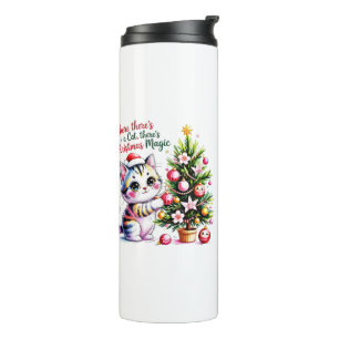 Bouteilles Isothermes Chat de Noël vibrant - Accessoire pour parent de a