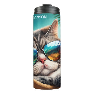 Bouteilles Isothermes Chat de vacances de nom personnalisé