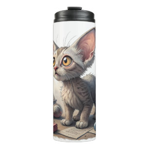 Bouteilles Isothermes Chat Drôle Adorable avec de Grands Yeux