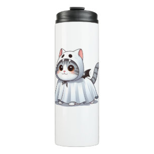 Bouteilles Isothermes Chat en costume fantôme pour Halloween