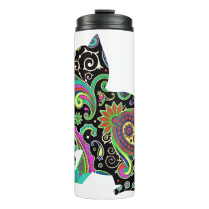 Bouteilles Isothermes chat et papillon paisley