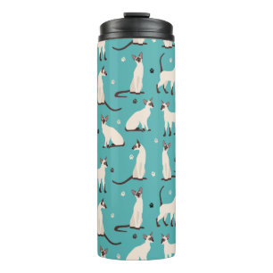 Bouteilles Isothermes Chat et pattes de Siamese bleu Turquoise