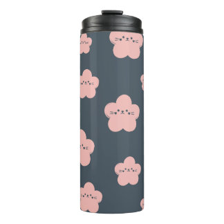 Bouteilles Isothermes Chat Fleur Rose | Chat au visage mignon | amateur