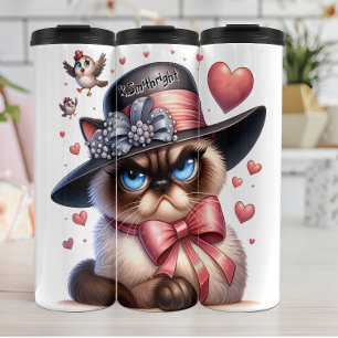 Bouteilles Isothermes Chat grincheux dans le chapeau supérieur