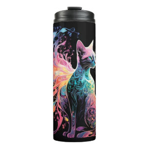 Bouteilles Isothermes Chat Holographique Spectral : Un Prisme d'Élégance