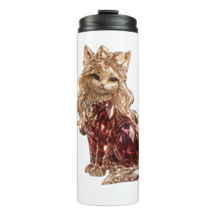 Bouteilles Isothermes Chat Luxueux en Cristal Brillants Mignon