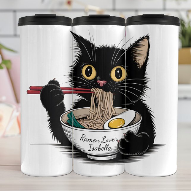 Bouteilles Isothermes Chat Manger Ramen nouilles drôle (Créateur téléchargé)