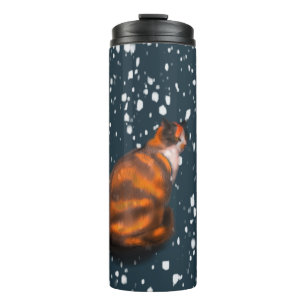 Bouteilles Isothermes Chat Marmalade dans la neige