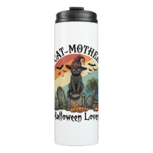 Bouteilles Isothermes Chat Mère Halloween Amant Chapeau de Sorcière Noir