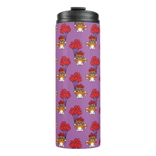 Bouteilles Isothermes Chat mignon avec Ballons de Coeur Rouge