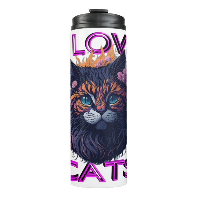 Bouteilles Isothermes Chat mignon et adorable s5 (Devant)