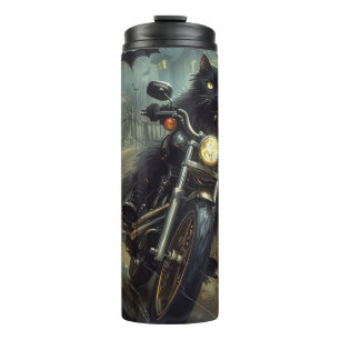 Bouteilles Isothermes Chat Noir à Moto Halloween Épouvantable