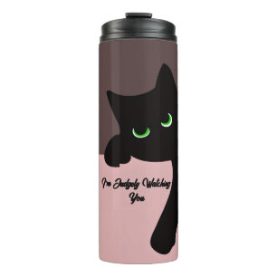 Bouteilles Isothermes Chat noir amusant qui regarde Custom esthétique