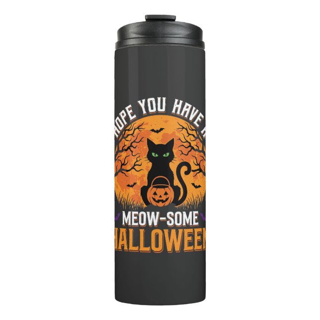 Bouteilles Isothermes Chat Noir Halloween Incroyable (Devant)