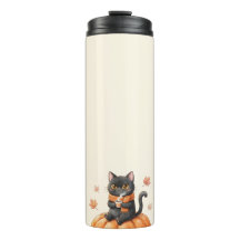 Chat noir kawaii Cozy Autumn Pumpkin Spice Latte